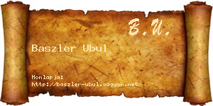 Baszler Ubul névjegykártya